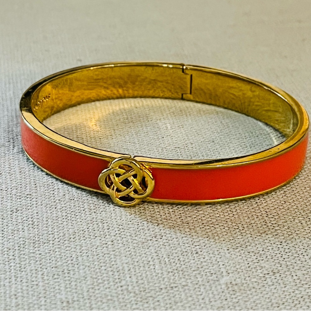 Stella & Dot Lindsay Orange Enamel Bangle Bracelet